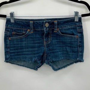 American Eagle Stretch Denim Cutoff Shorts Size 0